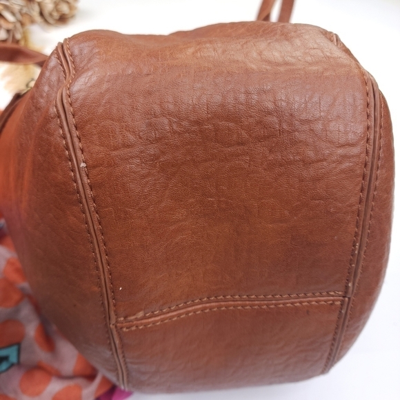 Anthropologie Camel Tan Brown Leather Hobo Tote - Picture 7 of 15